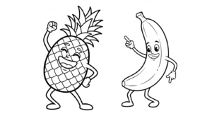 coloriage Ananas à imprimer pour enfants