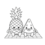 coloriage Ananas pour enfants a imprimer gratuit