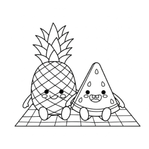 coloriage Ananas pour enfants a imprimer gratuit