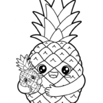 image de coloriage Ananas pour enfant