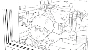 coloriage BOBOIBOY à imprimer pour enfant de 4 ans
