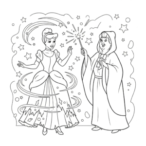 coloriage Cendrillon updated pour enfant de 6 ans