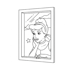 coloriage Cendrillon updated pour enfant de 2 ans