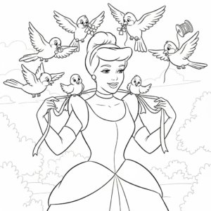coloriage Cendrillon updated à imprimer pour enfant de 6 ans