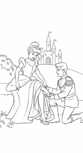 coloriage Cendrillon updated pour enfant de 6 ans