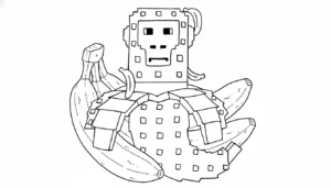 coloriage Chimpanzini Bananini et decoupage a imprimer gratuit