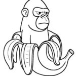 coloriage Chimpanzini Bananini et découpage à imprimer