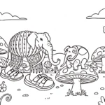 coloriage Cocofanto Elefanto pour enfant a imprimer gratuit