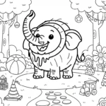 coloriage Cocofanto Elefanto et decoupage a imprimer gratuit