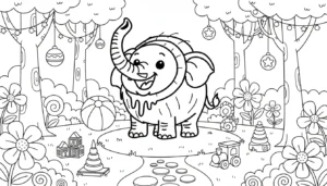 coloriage Cocofanto Elefanto et decoupage a imprimer gratuit