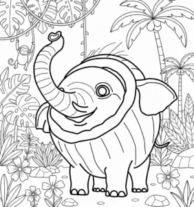 coloriage Cocofanto Elefanto à imprimer a4