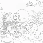 coloriage Cocofanto Elefanto et dessin a imprimer