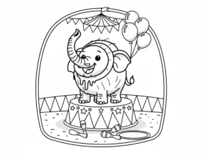 coloriage Cocofanto Elefanto a imprimer pour enfant de 4 ans