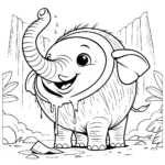 coloriage Cocofanto Elefanto pour enfant de 3 ans