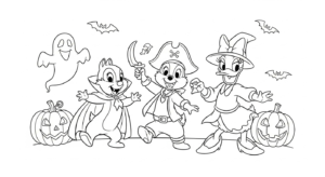 coloriage Disney Halloween updated à imprimer pour enfant de 7 ans