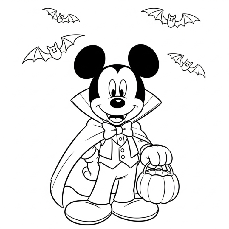 Tranh tô màu Disney Halloween