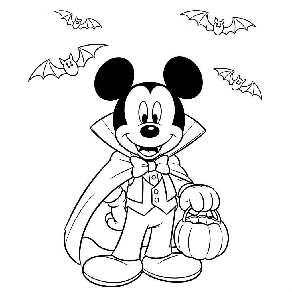 Tranh tô màu Disney Halloween