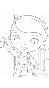 coloriage Docteur La Peluche pour enfant de 8 ans