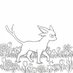 coloriage Espeon pour enfant de 4 ans
