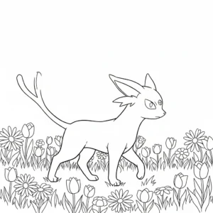 coloriage Espeon pour enfant de 4 ans