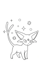 coloriage Espeon en ligne pour enfant