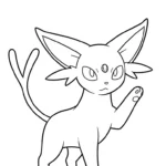 coloriage Espeon à imprimer pour enfant de 3 ans