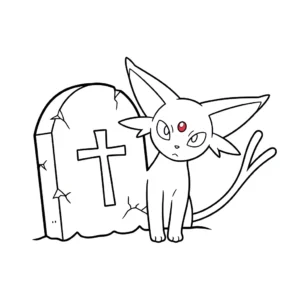 coloriage Espeon pour enfant a imprimer gratuit