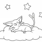 coloriage Espeon gratuit à imprimer