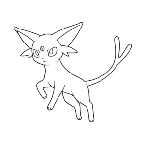 coloriage Espeon pour enfant de 7 ans