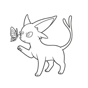 coloriage Espeon à imprimer pour enfant de 12 ans