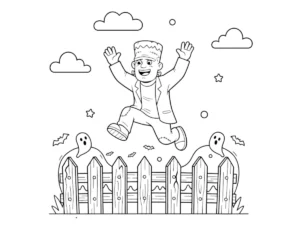 coloriage Frankenstein et découpage à imprimer
