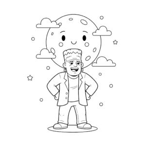 imprimer coloriage Frankenstein pour enfant