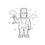 coloriage Frankenstein pour primaire