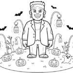 coloriage Frankenstein pour enfant de 3 ans