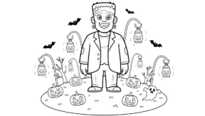 coloriage Frankenstein pour enfant de 3 ans