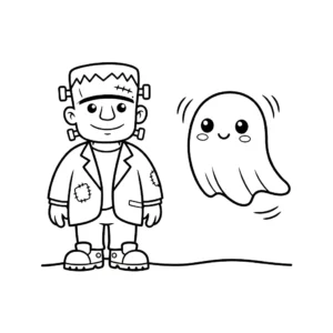 coloriage Frankenstein pour enfant à imprimer
