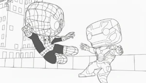 coloriage Funko Pop a imprimer pour enfant de 4 ans