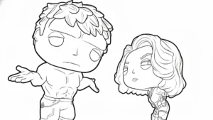 coloriage Funko Pop pour enfant de 10 ans