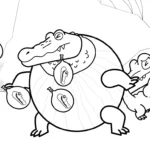 coloriage Glorbo Fruttodrillo pour enfants a imprimer