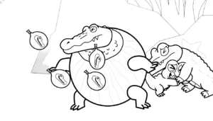coloriage Glorbo Fruttodrillo pour enfants a imprimer