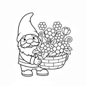 coloriage Gnome a imprimer pour enfant de 4 ans