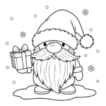 coloriage Gnome et decoupage a imprimer gratuit