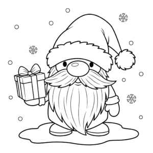 coloriage Gnome et decoupage a imprimer gratuit