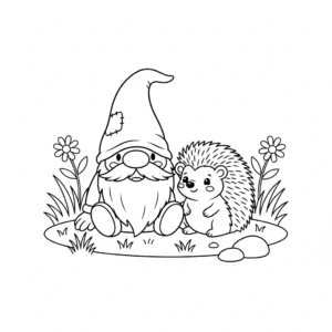 coloriage Gnome et apprentissage