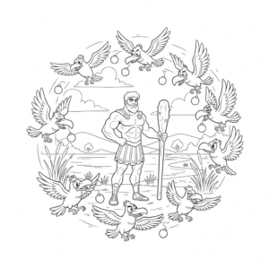 coloriage Hercules pour enfant de 6 ans