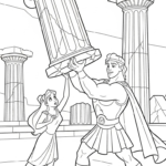 coloriage Hercules et découpage à imprimer