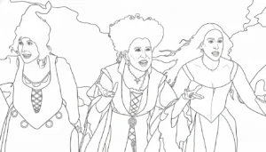 coloriage Hocus Pocus et decoupage a imprimer gratuit
