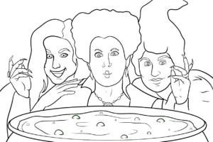 coloriage Hocus Pocus pour enfant de 8 ans