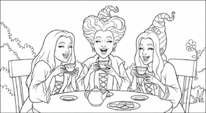 coloriage Hocus Pocus et decoupage a imprimer gratuit