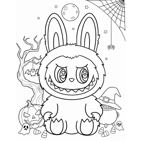 Tranh tô màu Labubu Halloween